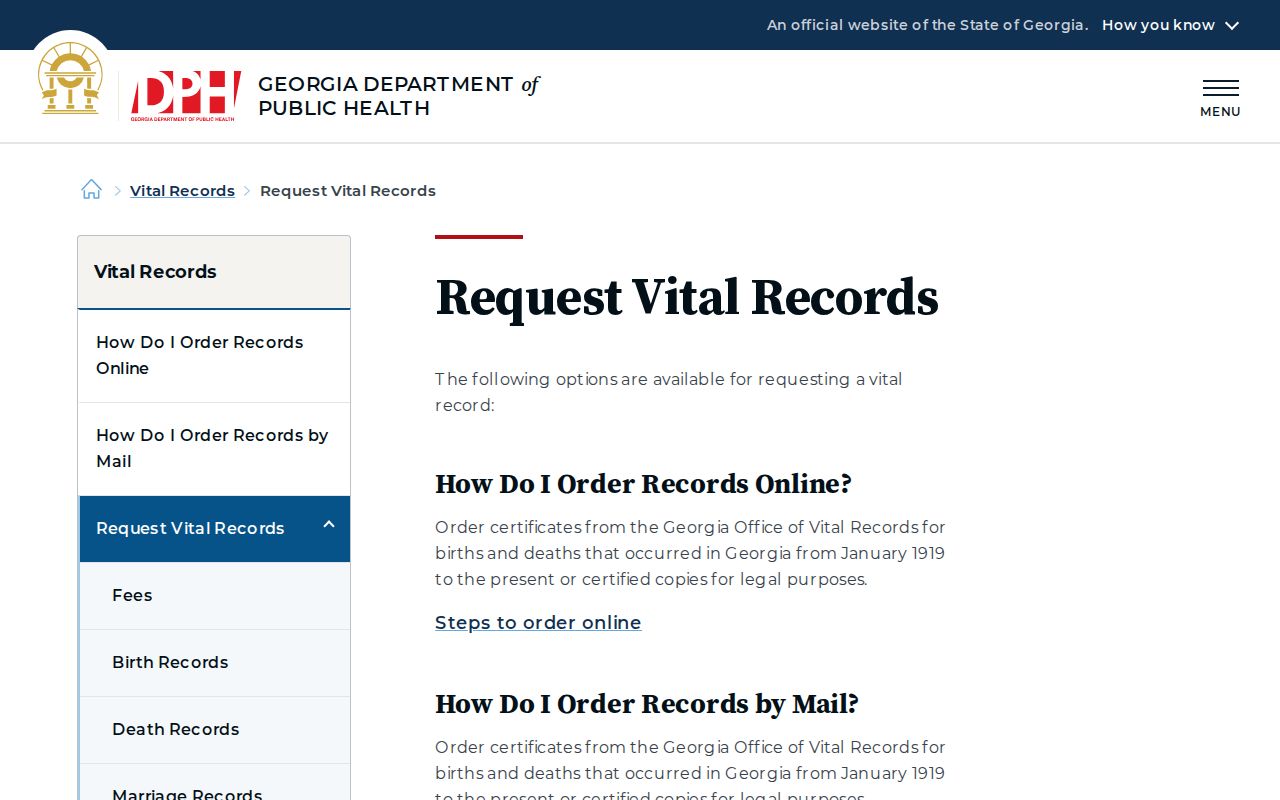 Henry County people search using Georgia vital record requests