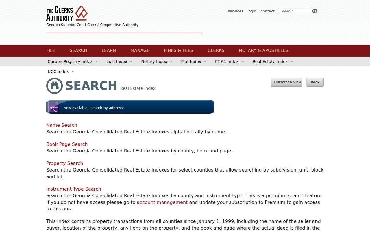 Henry County people search using the GSCCCA deed index