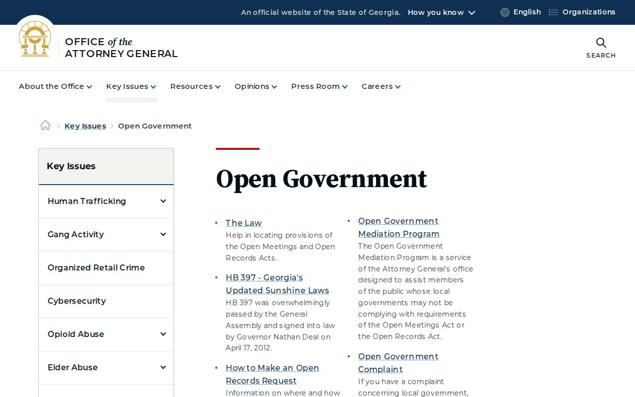 Henry County voter records and Georgia open government resource