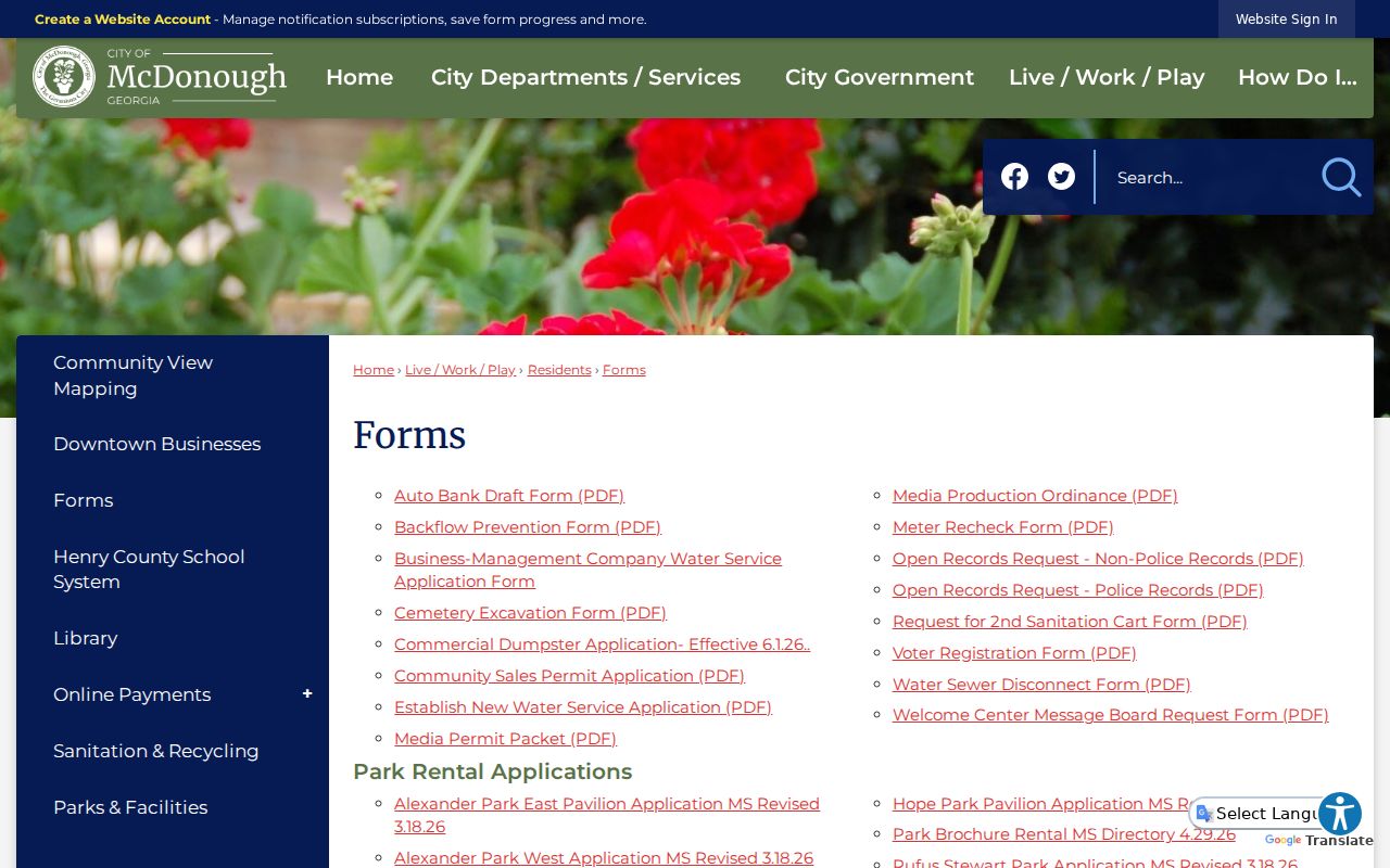 McDonough forms in Henry County people directories